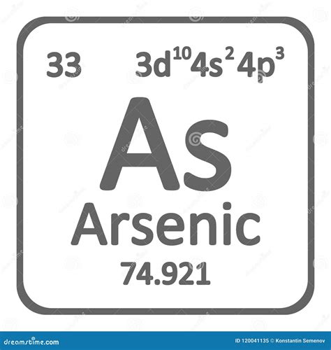 Periodic Table Element Arsenic Icon. Stock Illustration - Illustration ...