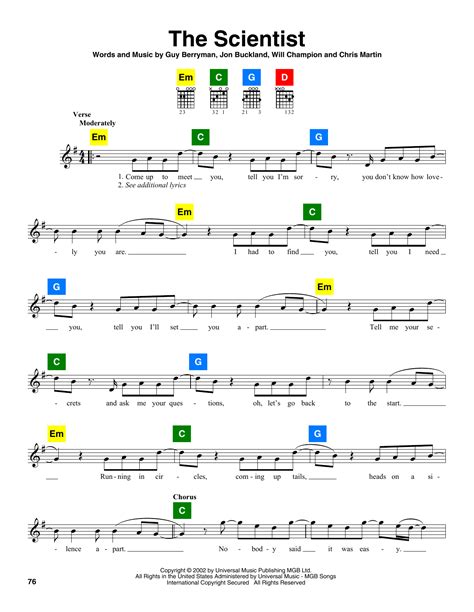 Coldplay The Scientist Chords - The Scientist By Coldplay Solo Guitar ...