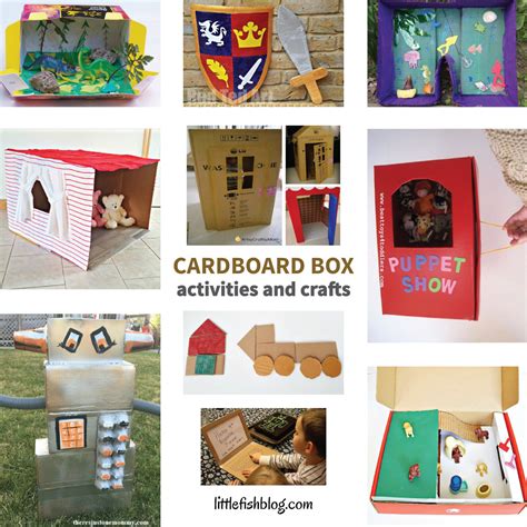 Simple Cardboard Box Activities and Crafts for Kids - Little Fish