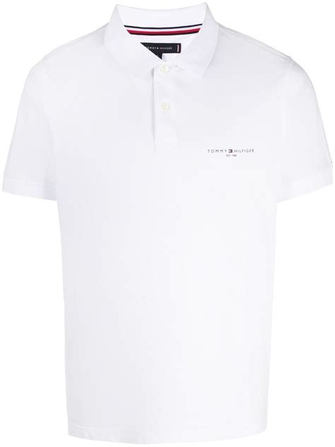 Tommy Hilfiger Logo Print Cotton Polo Shirt - Farfetch