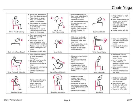 28 Day Yoga For Seniors Chart