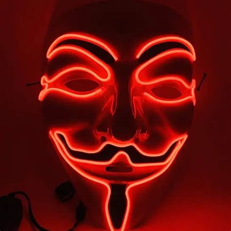 Dropship Halloween Led Hacker Mask V Vendetta Mask Adult Glowing ...