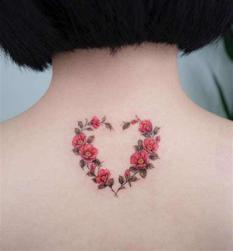 Camellia Heart Wreath | Best Tattoo Ideas For Men & Women