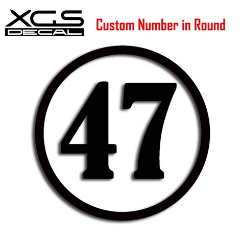 XGS DECAL Custom Racing Number in Round Vinyl Die Cut car motorcycle truck waterproof stickers ...