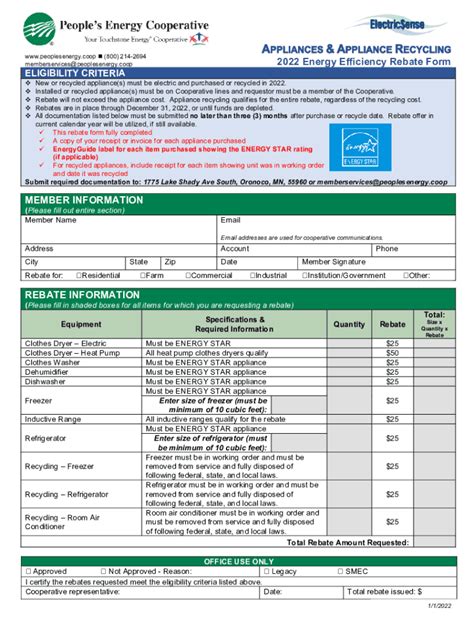 Fillable Online This 2022 Energy Efficiency Incentive Form CRITERIA Fax ...