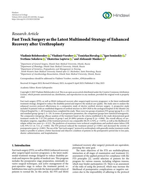 (PDF) Fast Track Surgery as the Latest Multimodal Strategy of Enhanced ...