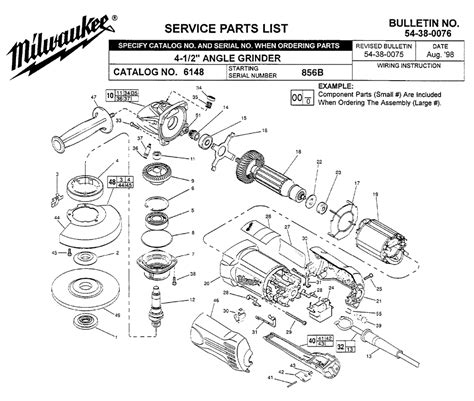 Buy Milwaukee 6148-(856B) 4-1/2" angle Replacement Tool Parts | Milwaukee 6148-(856B) Other ...