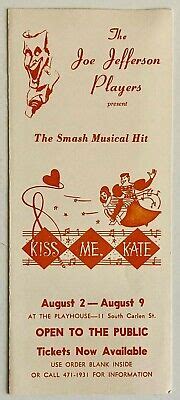 1970s Joe Jefferson Playhouse Mobile Alabama Kiss Me Kate Musical VTG ...