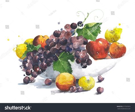 1,838 Watercolor Fruit Bowl Images, Stock Photos & Vectors | Shutterstock