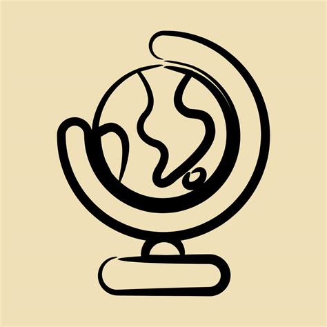 Icon globe. School and education elements. Icons in hand drawn style ...