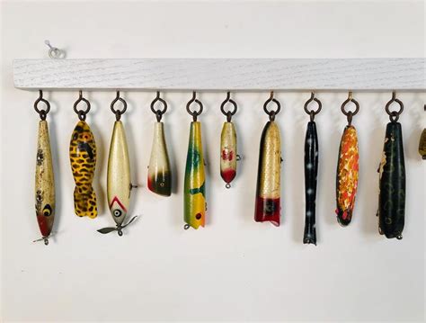 Custom Antique Nautical Wooden Fishing Lure Display at 1stDibs