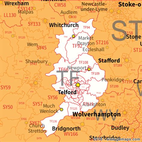 Telford Postcode Map