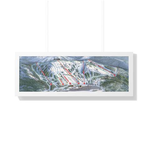 Boreal Mountain California Trail Map Lake Tahoe Ski Resort Framed ...