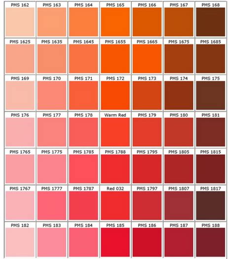 PMS Colour Chart - A Guide to Printed Colour Matching - Bongo