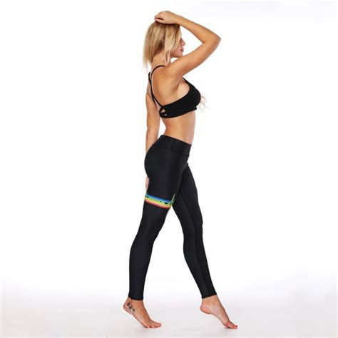 Rainbow Striped Gym Leggings - Queerks™