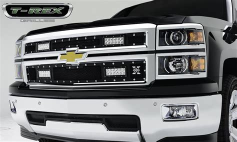 Silverado LED Light Grille 14-15 Chevrolet Silverado Mild Steel Powdercoat Black 2 Piece Torch ...