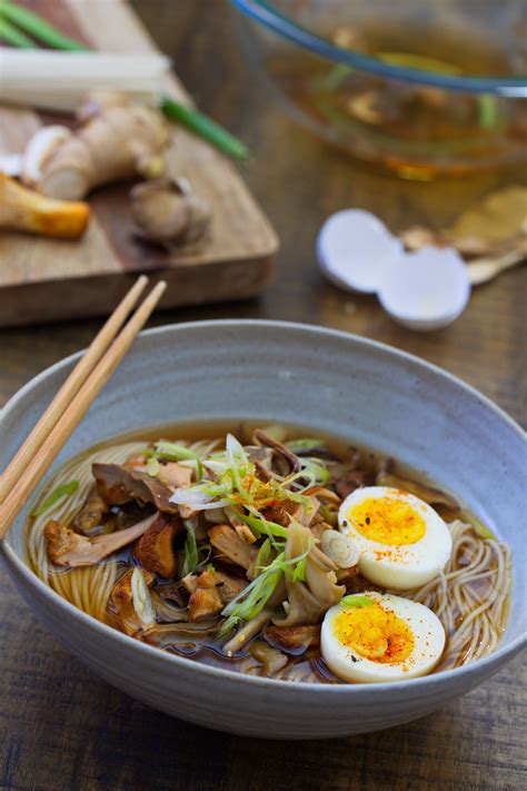 Fall Mushroom somen noodle with porcini dashi soup! http://www.ricewitheverything.com/northwest ...