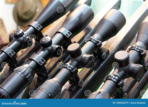 Sniper scope for rifle stock image. Image of weapon - 130952079