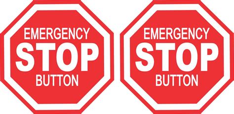 StickerTalk Emergency Stop Button Vinyl Stickers, 1 sheet of 2 stickers ...