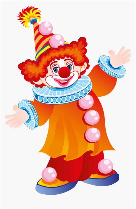 a cartoon clown wearing a red and orange outfit