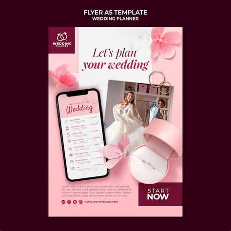 Premium PSD | Wedding planner poster template