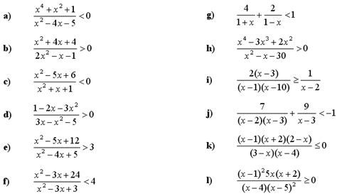 Math Exercises & Math Problems: Quadratic Equations and Inequalities