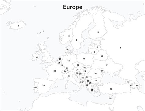 Printable Map Of Europe Labeled