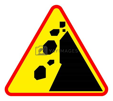 Landslide road warning sign by speedfighter Vectors & Illustrations ...