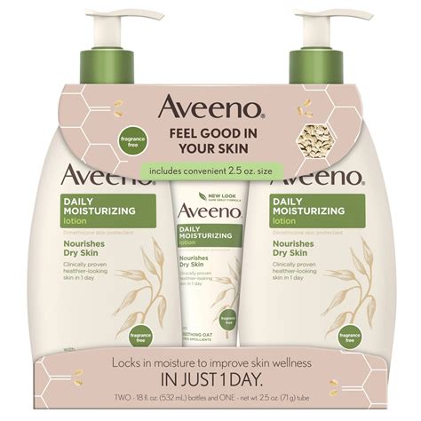 Aveeno Daily Moisturizing Lotion Dry Skin 2 Pk. 18 fl. oz. With Bonus 2.5 oz. Bottle - Walmart.com