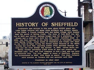 History of Sheffield - Sheffield, AL | Historical marker, Sheffield, History