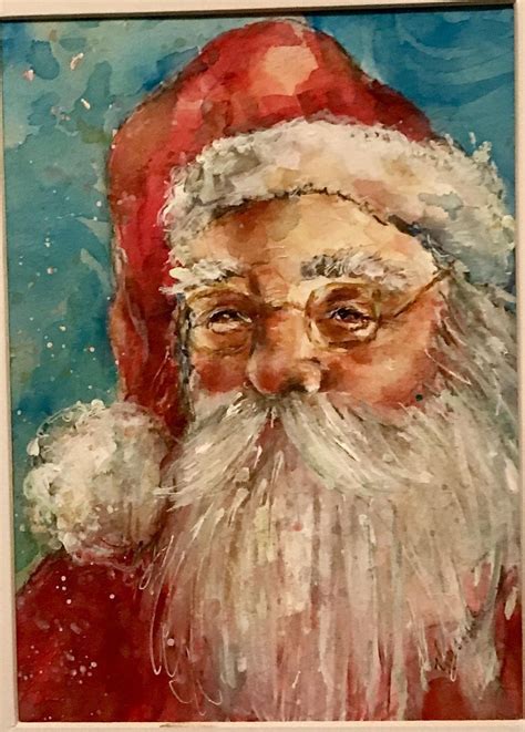 Santa Clause Watercolor Painting by WildwoodDesignsArt on Etsy ...