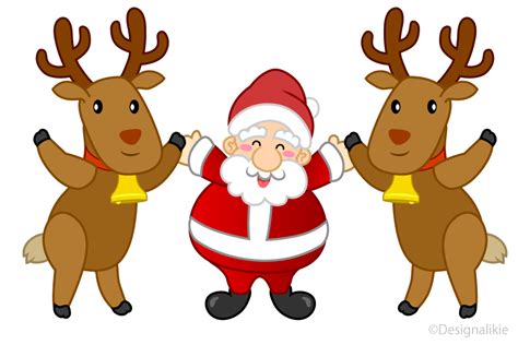 Santa Claus And Reindeer Clip Art