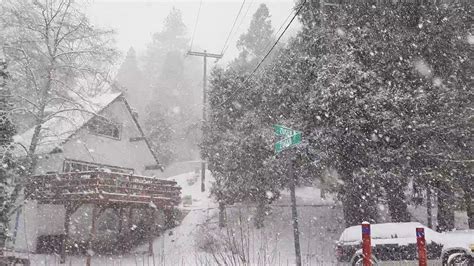 Snow Falls in San Bernardino County During Major Winter Storm