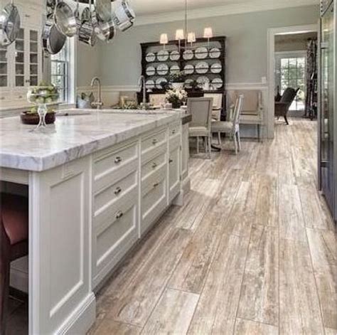 Petrified wood look porcelain planks in Bianco 8x48, for floors and walls. | Kitchen flooring ...