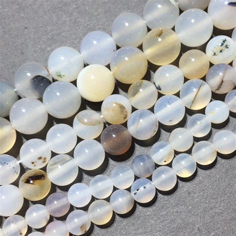 Natural White Agate beads Polished 4mm 6mm 8mm 10mm Round | Etsy