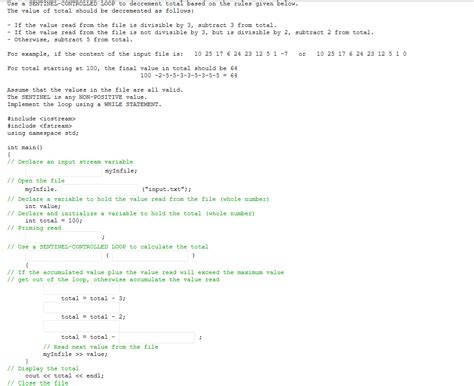 Solved: Code in C++Use a SENTINEL-CONTROLLED LOOP to decre