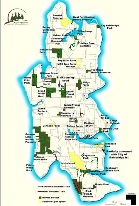 Here's a great map of all the parks on Bainbridge Island | Bainbridge island, Bainbridge, Vashon ...