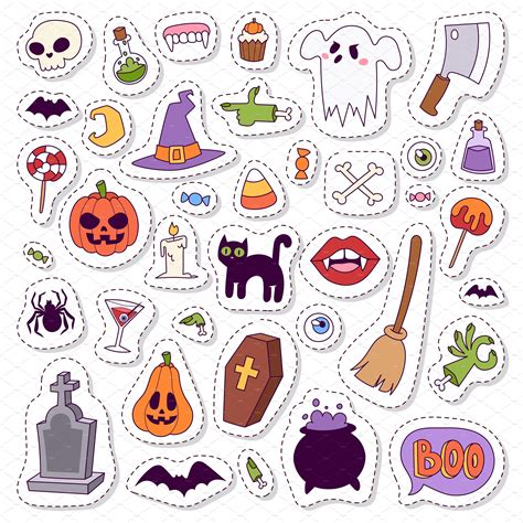 Halloween symbols vector collection | Halloween symbols, Halloween stickers printable, Halloween ...