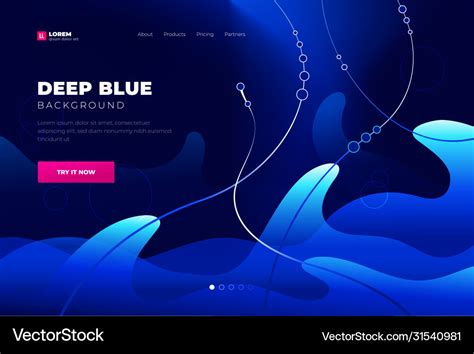 Blue abstract background landing page website Vector Image