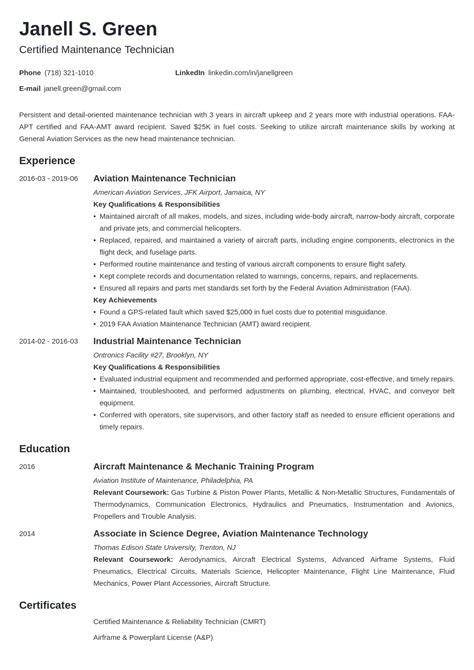 Maintenance Technician Resume Sample [+Key Objectives]