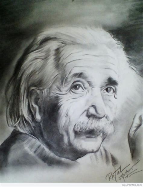 Perfect Pencil Sketch Of Albert Einstein - Desi Painters