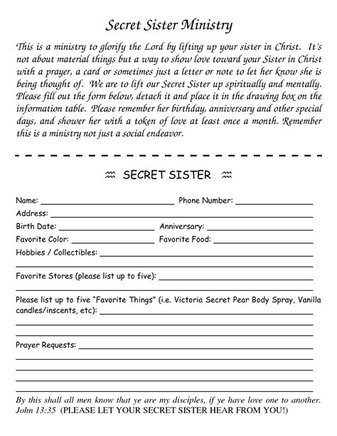 secrete sister form - - Yahoo Search Results | church | Pinterest ...