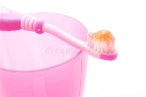 Pink Toothbrush With Toothpaste Stock Photo - Image: 36196880