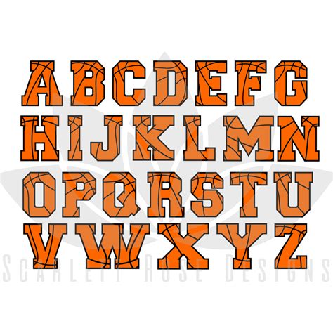 Basketball Font, Letters, Numbers, Monogram SVG cut file, Sports Font ...