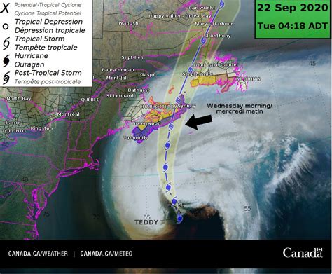 Tropical storm watch now in effect for Atlantic Canada as Hurricane Teddy approaches