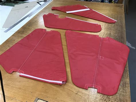 Tail for Ultralight plane. Self patterned fabric is 4oz Dacron UV ...