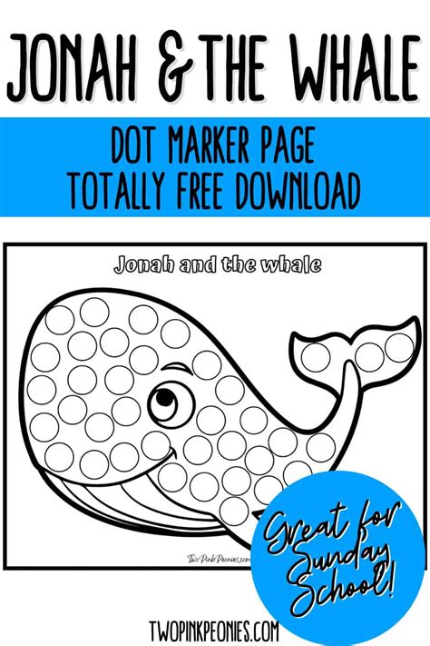 Jonah and the Whale Dot Marker Page {instant download}