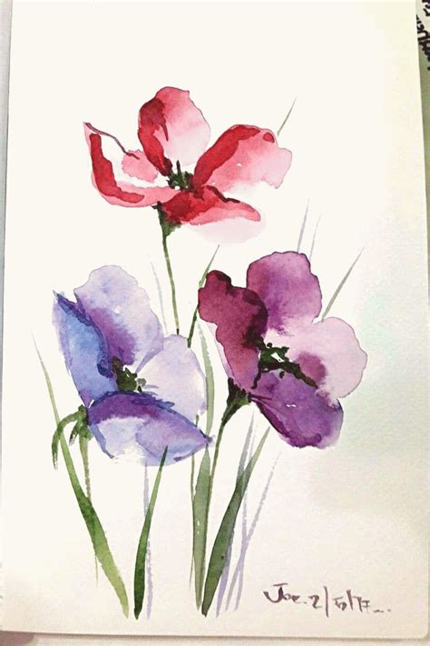 Aquarell Blumen | Watercolor flowers paintings, Watercolor flowers, Watercolor paintings for ...