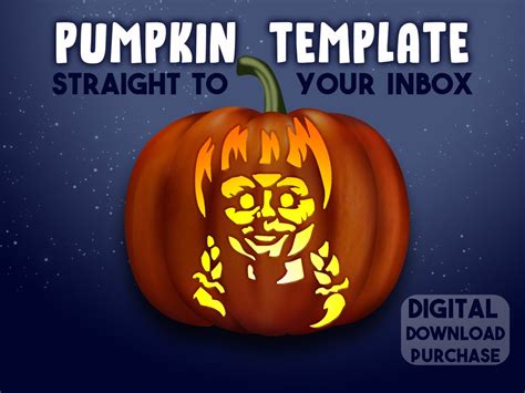 PUMPKIN CARVING STENCIL Annabelle Doll Template the Conjouring Halloween Jack O Lantern Pattern ...