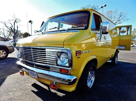 Nice yellow 70s Chevy Van | Chevy van, Vintage vans, Custom vans